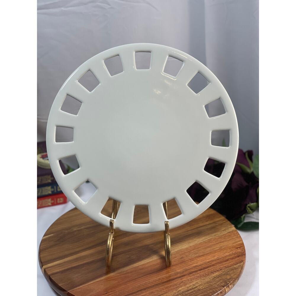 12" Southern Living at Home Dress Me Up Ribbon Platter Plate/Cake Plate